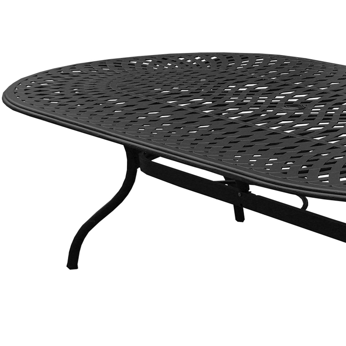 Outdoor Modern Aluminum 95-in Large Oval Patio Dining Table Sharicks