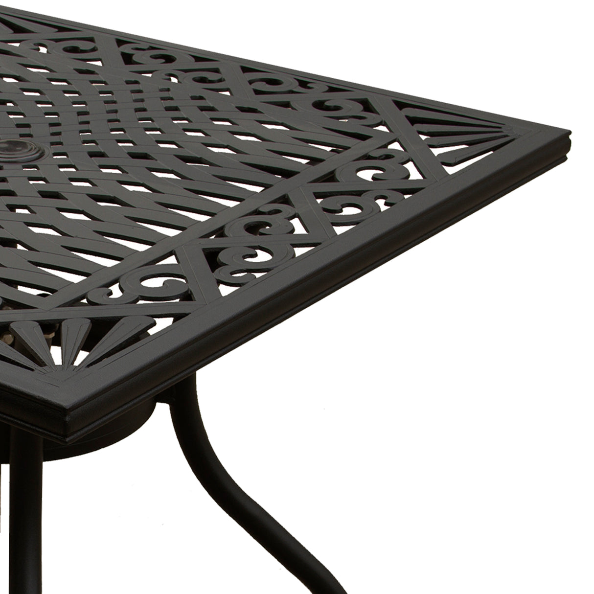 Ornate Outdoor Aluminum Black 37-in Square Patio Dining Table Sharicks