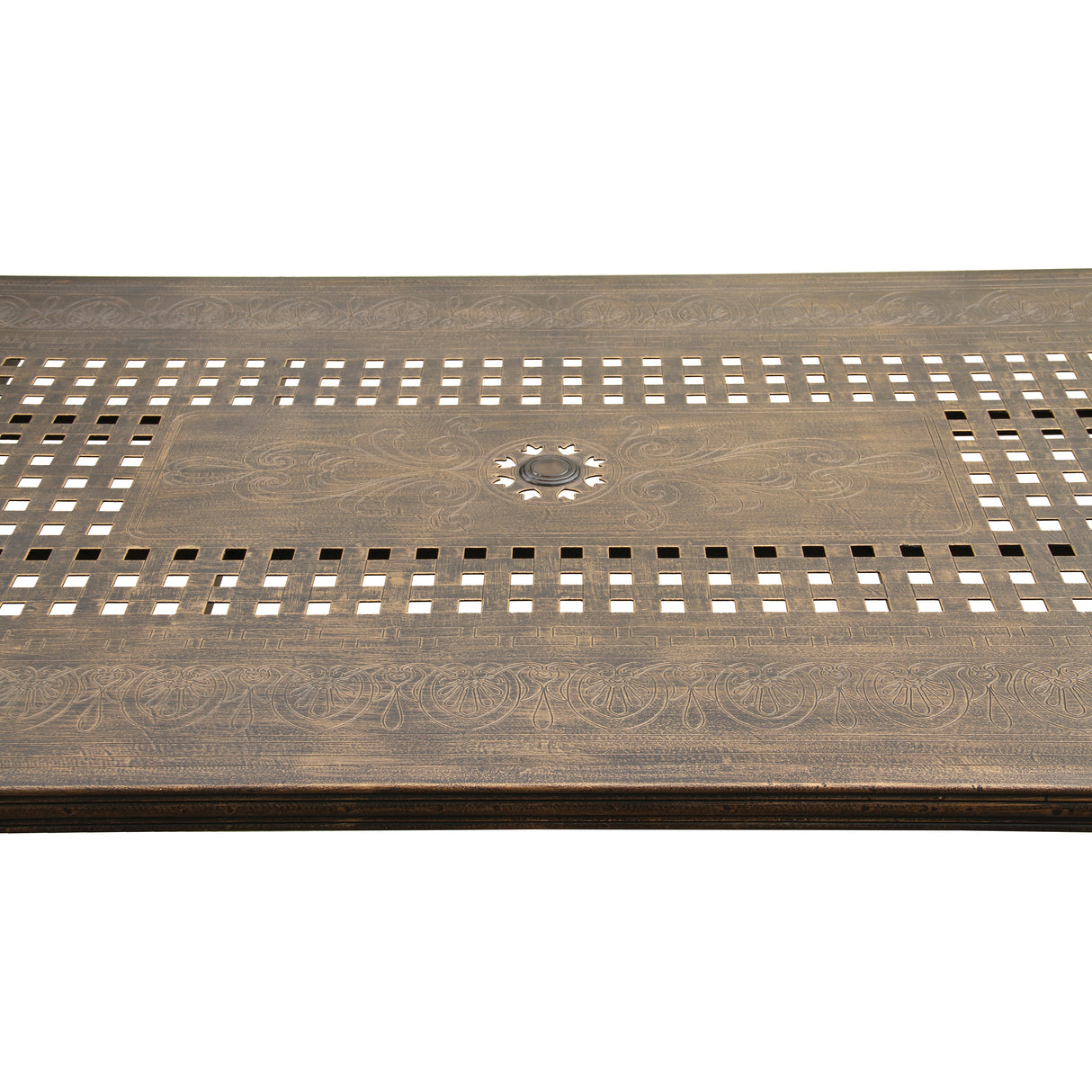 Traditional Outdoor Aluminum 95-in Rectangle Large Patio Dining Table Sharicks