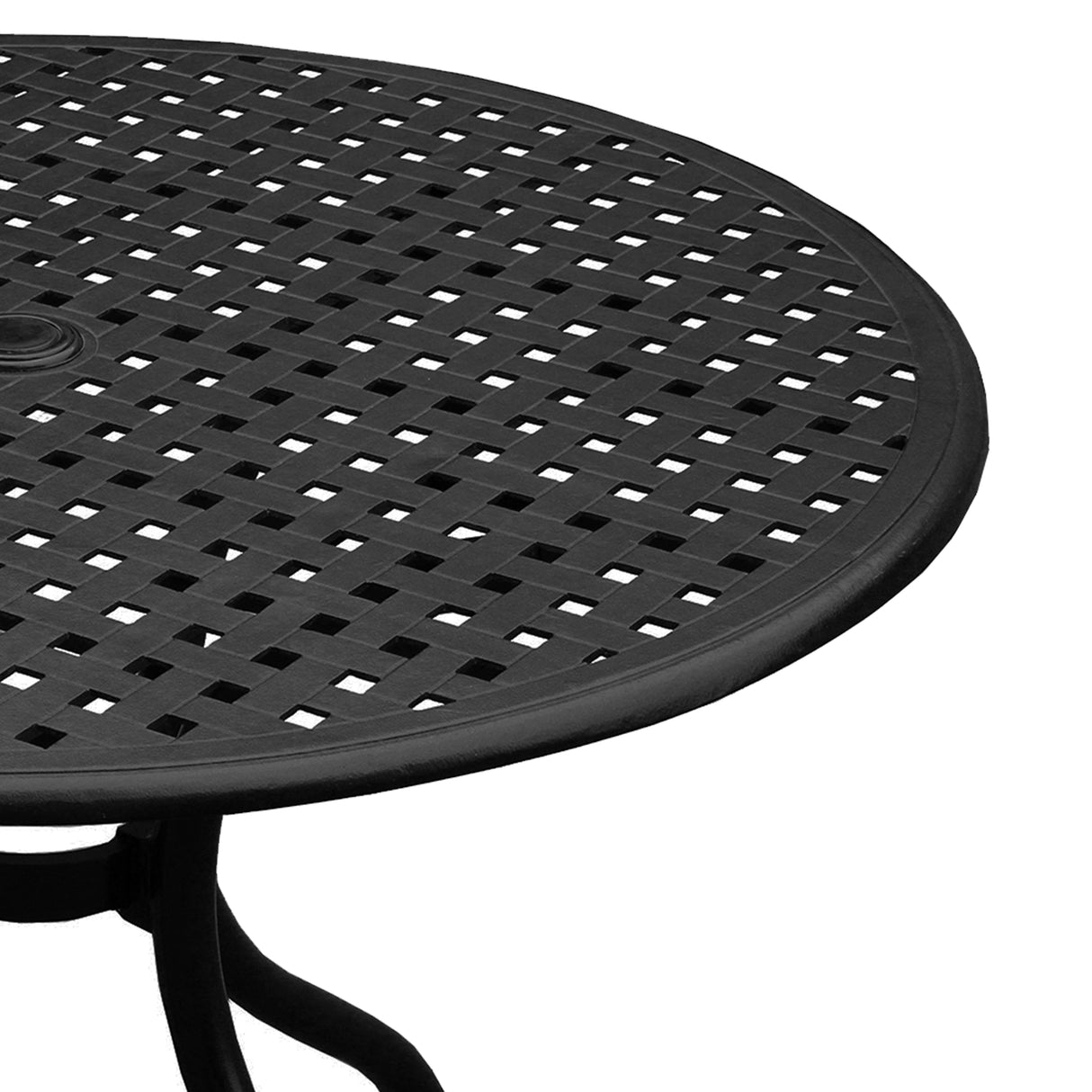 Modern Outdoor Mesh Aluminum 42-in Round Patio Dining Table Sharicks