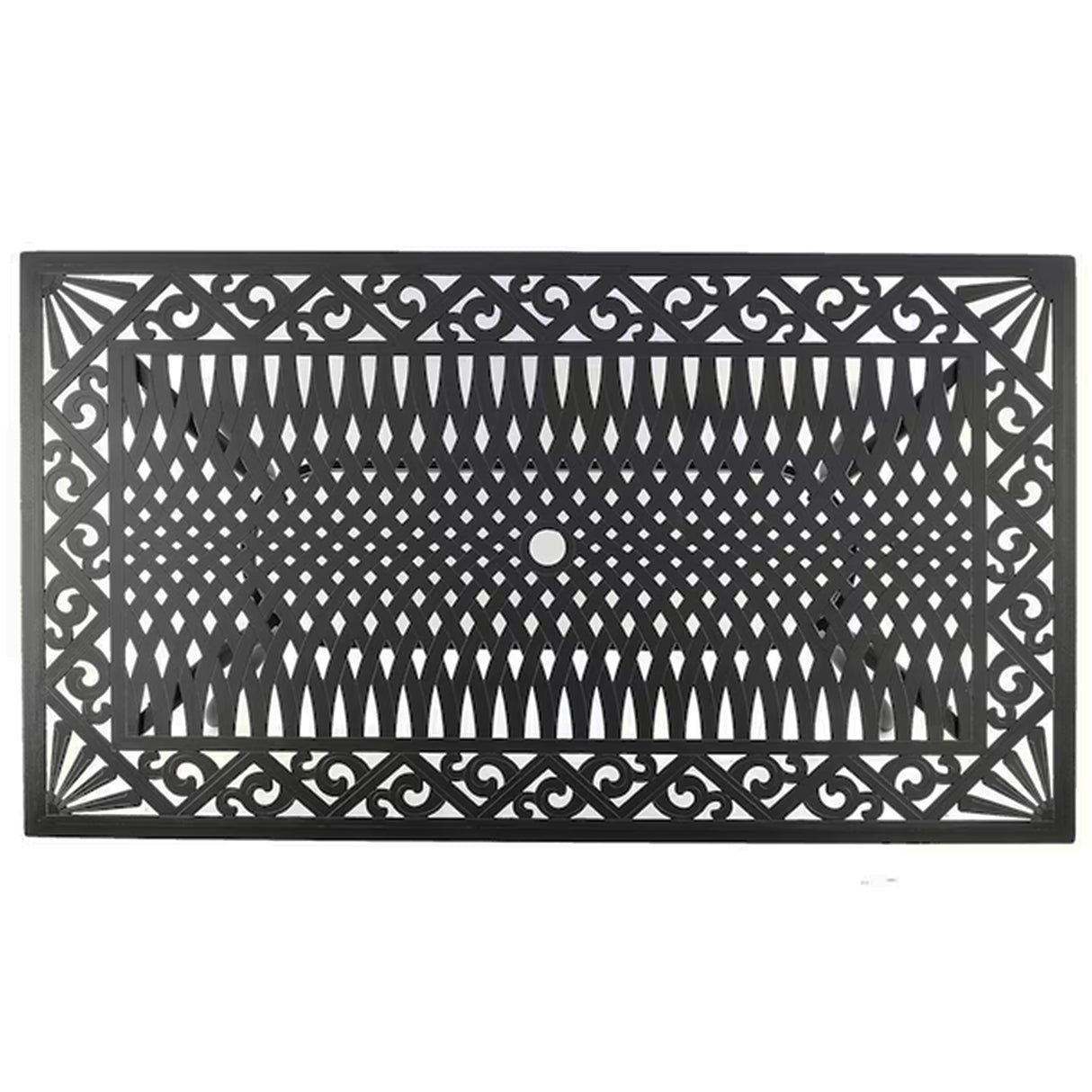 Ornate Outdoor Mesh Aluminum Black 68-in Rectangle Patio Dining Table Sharicks