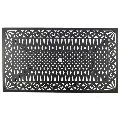 Ornate Outdoor Mesh Aluminum Black 68-in Rectangle Patio Dining Table