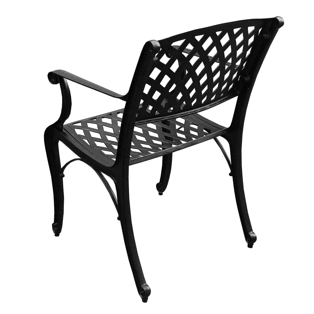 Contemporary Modern Outdoor Mesh Lattice Aluminum Patio Dining Chair Sharicks