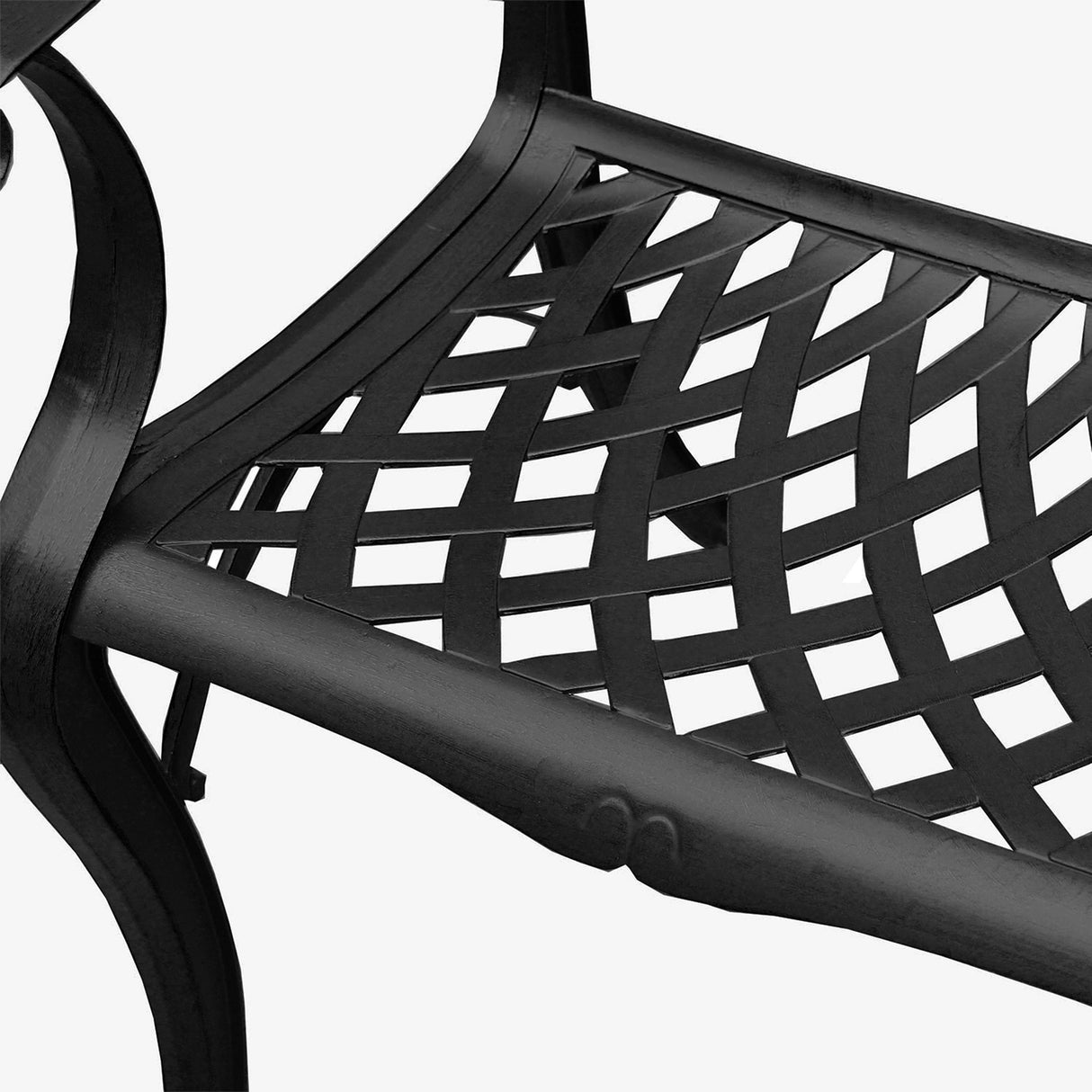 Ornate Traditional Outdoor Mesh Lattice Aluminum Patio Dining Chair Sharicks