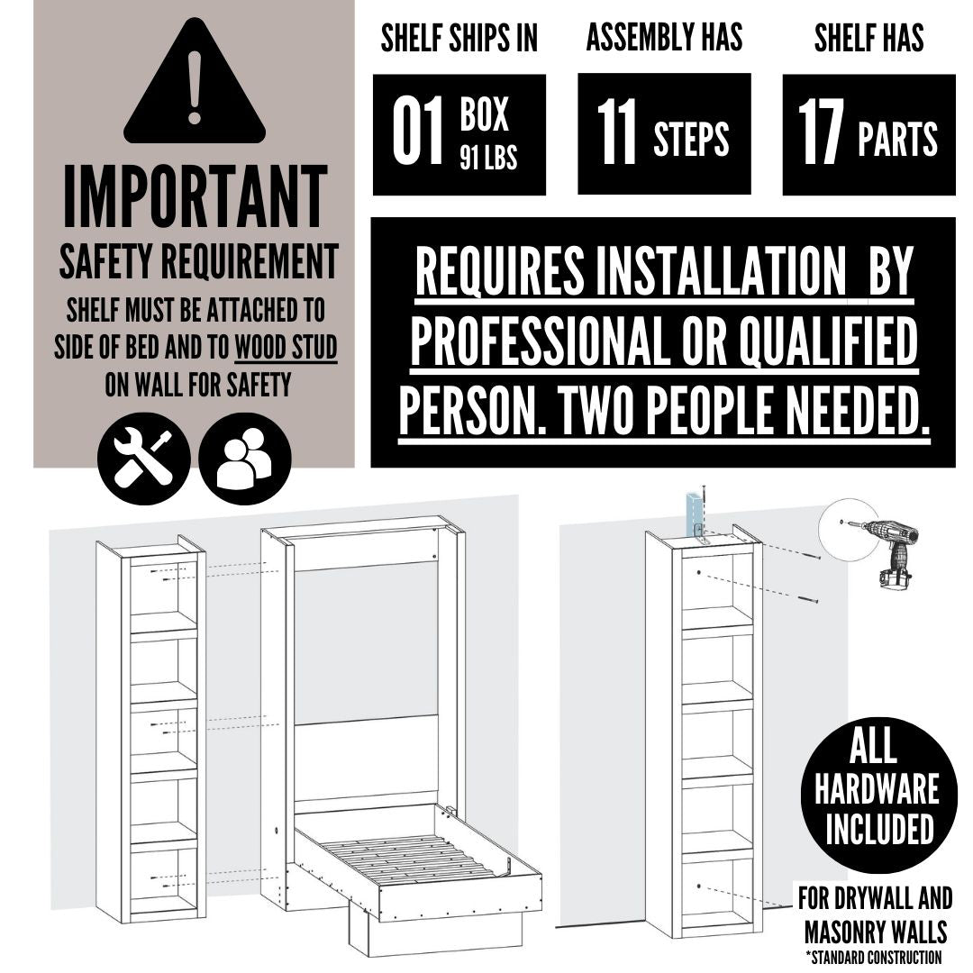 Grey 91-in Tall Wooden Bookcase Shelf - Sharicks