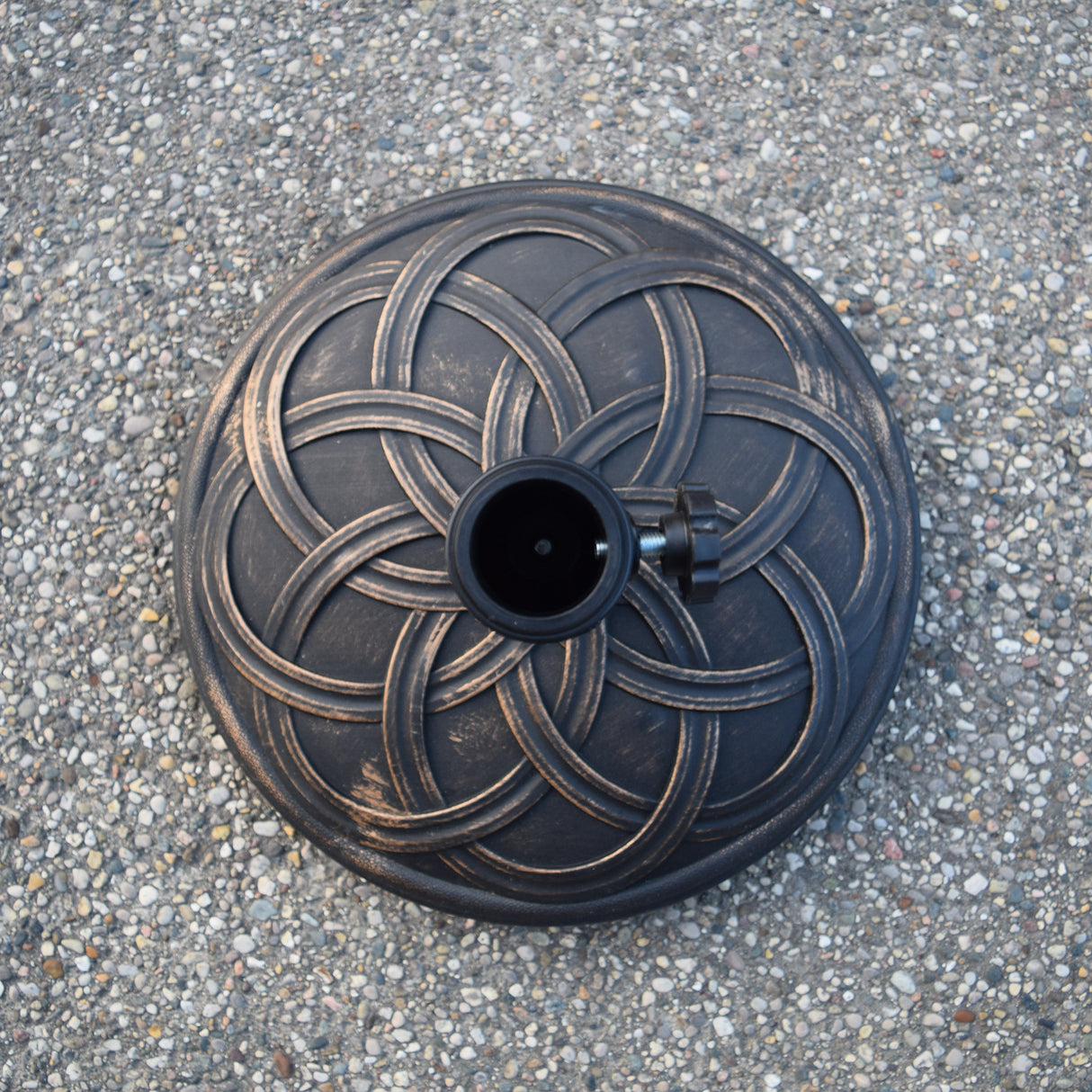 Antique Bronze 33 lbs Round Concrete Umbrella Stand Base Weight Sharicks