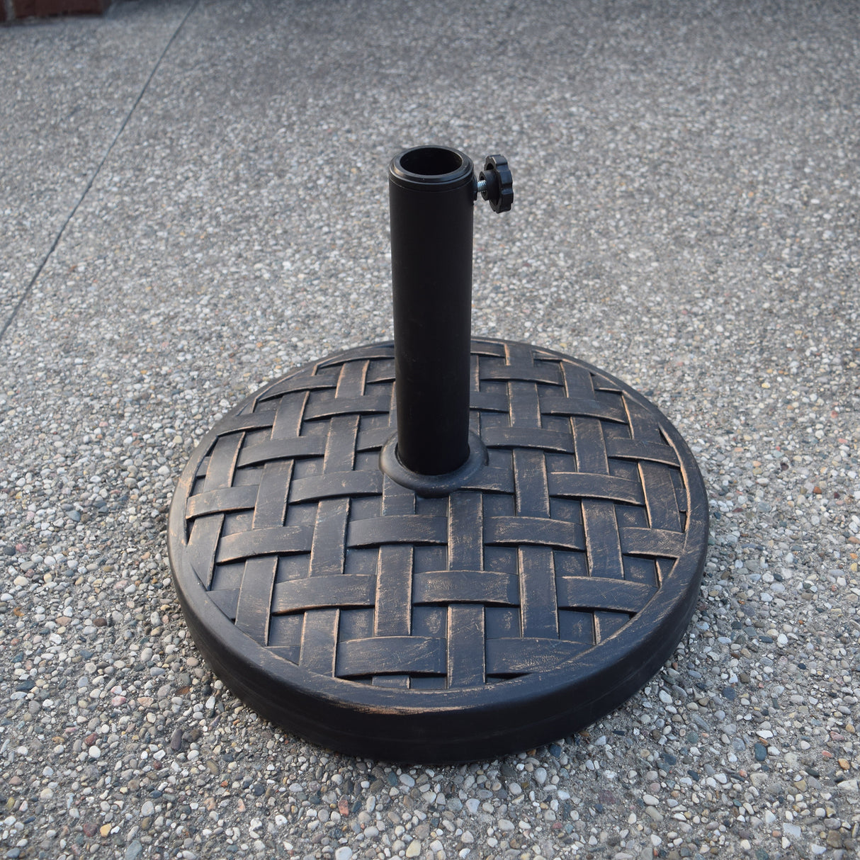 Antique Bronze 40 lbs Round Concrete Umbrella Stand Base Weight Sharicks