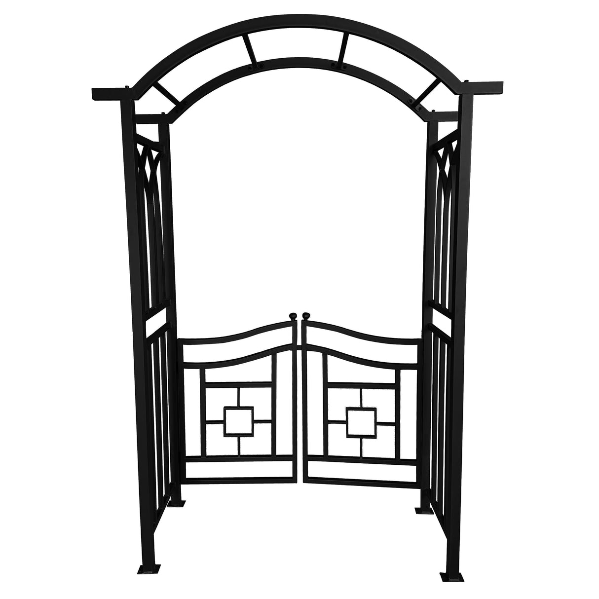 Black Aluminum Garden Arch with Gate