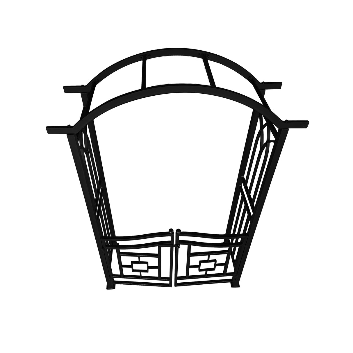 Black Aluminum Garden Arch with Gate