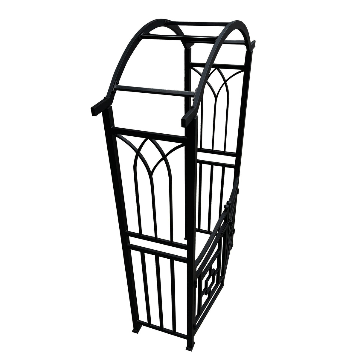 Black Aluminum Garden Arch with Gate