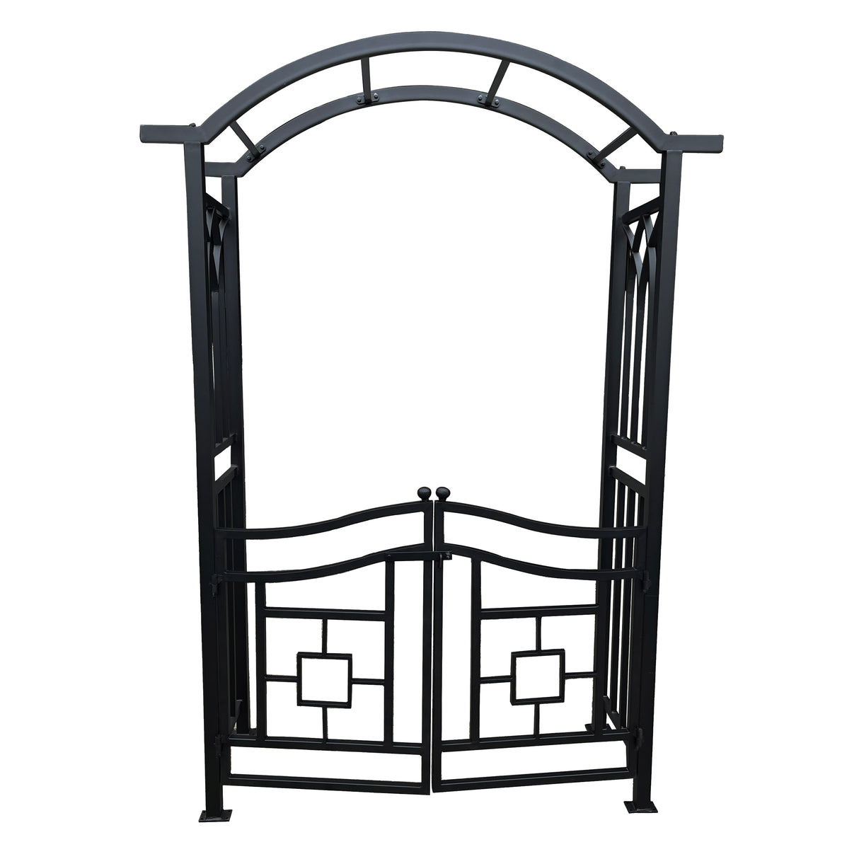 Black Aluminum Garden Arch with Gate