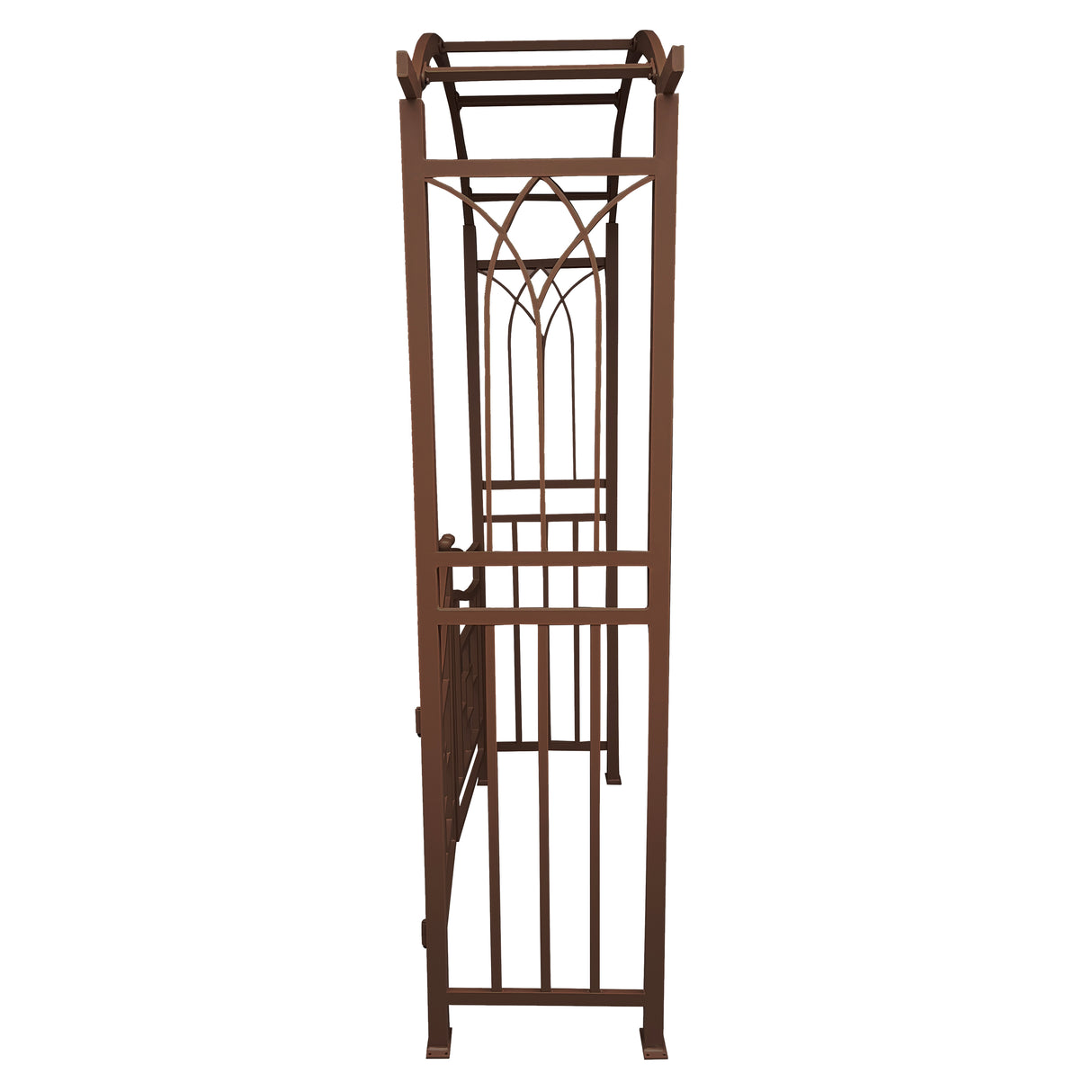 Brown Aluminum Garden Arch with Gate
