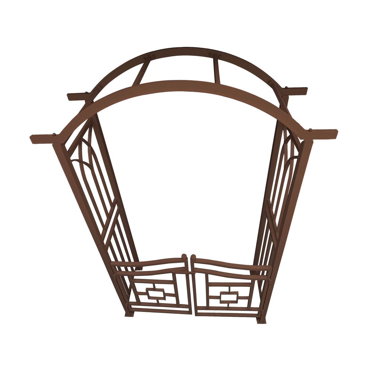 Brown Aluminum Garden Arch with Gate