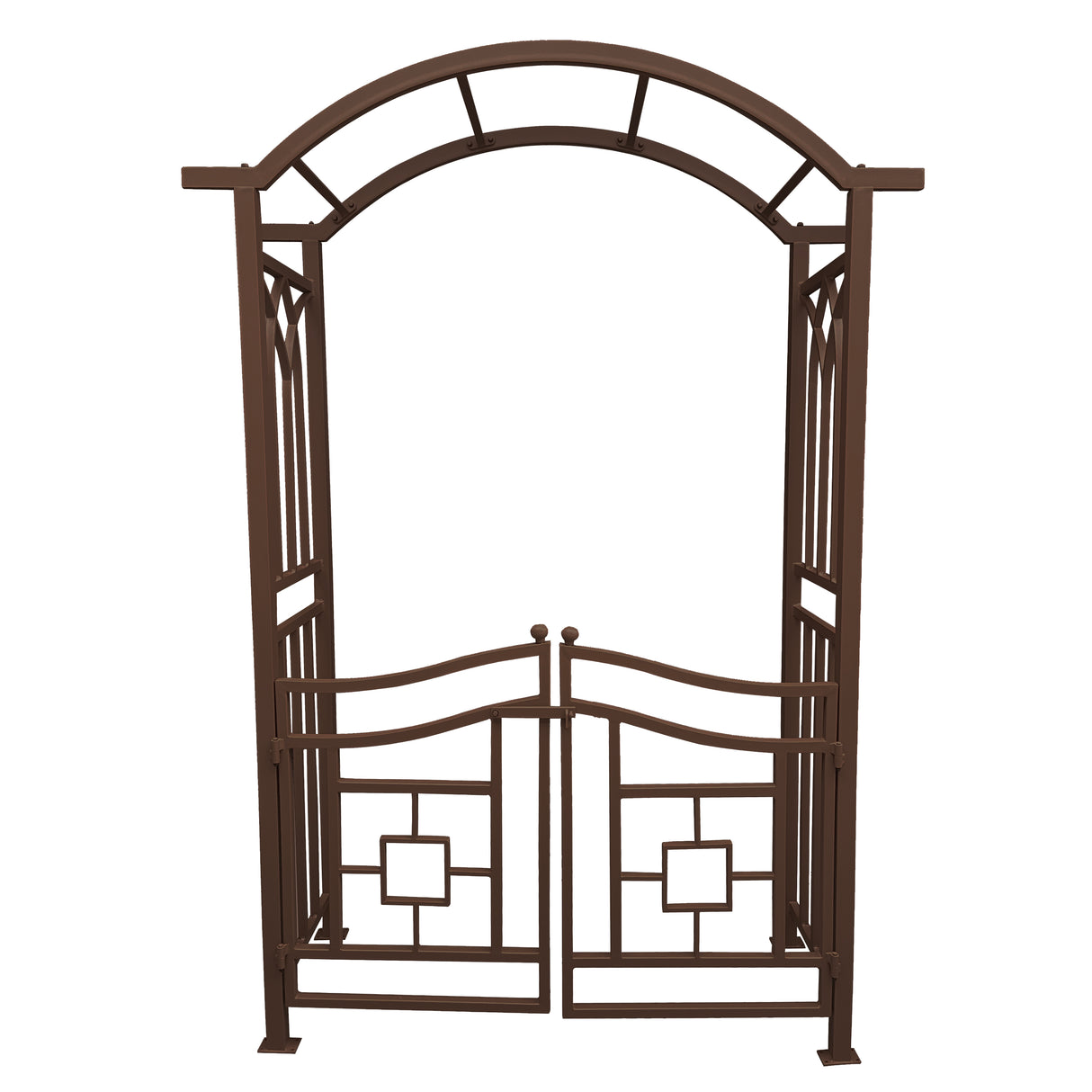 Brown Aluminum Garden Arch with Gate