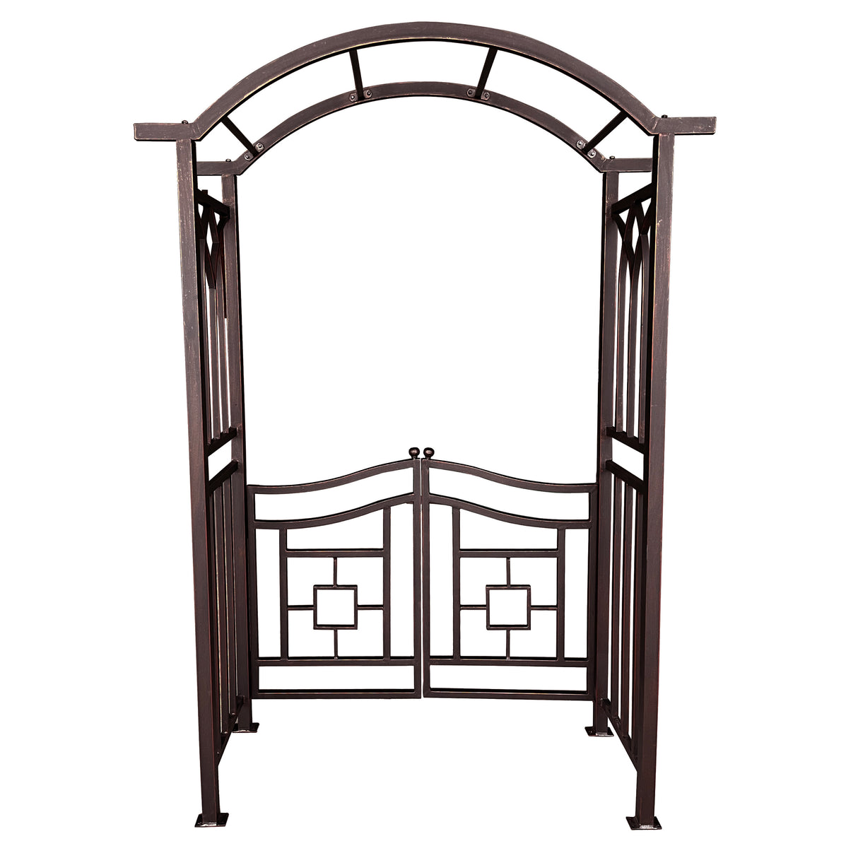 Bronze Aluminum Garden Arch with Gate