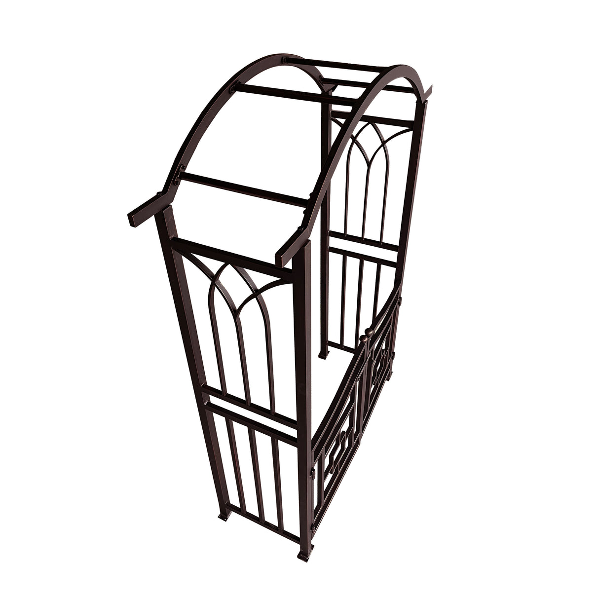 Bronze Aluminum Garden Arch with Gate
