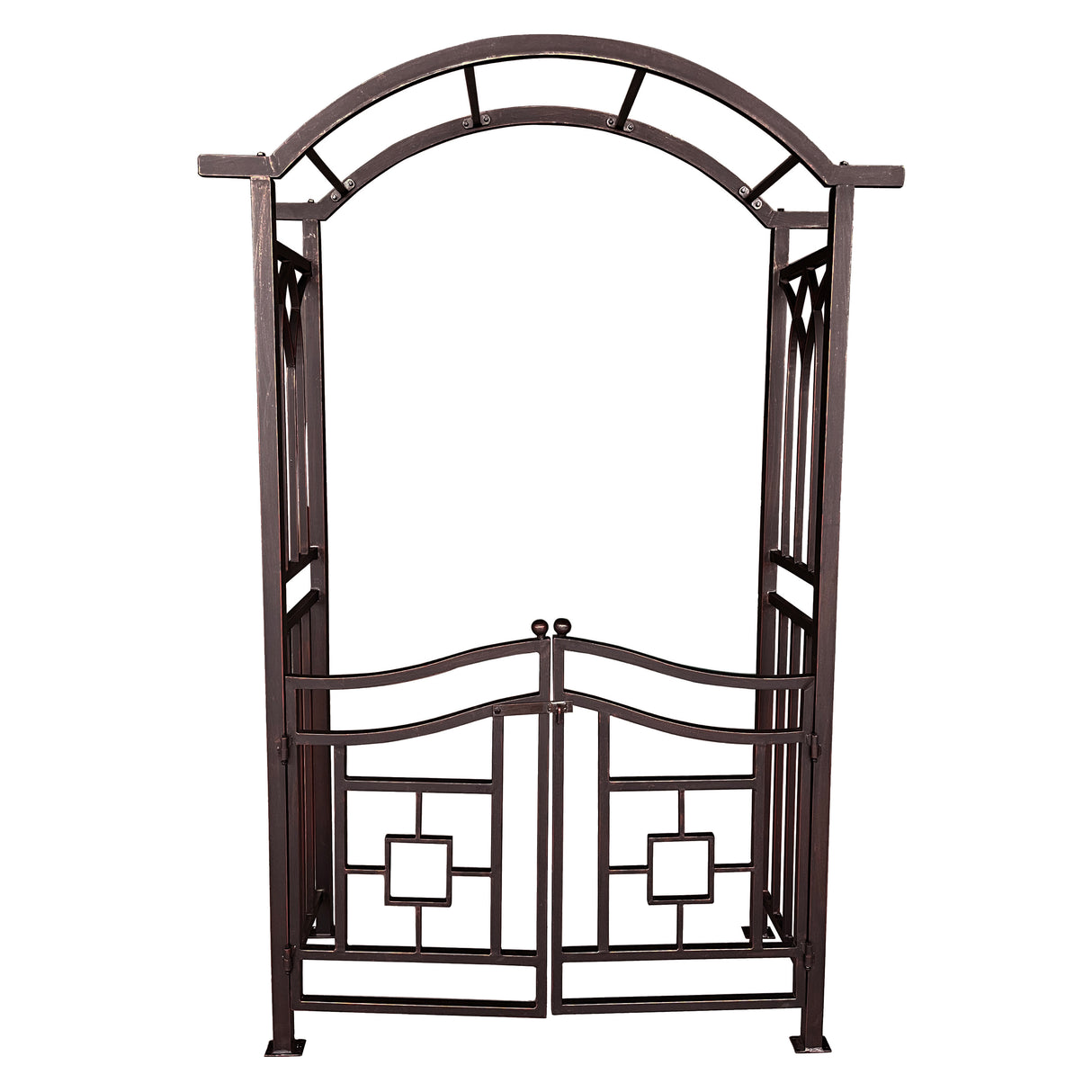 Bronze Aluminum Garden Arch with Gate