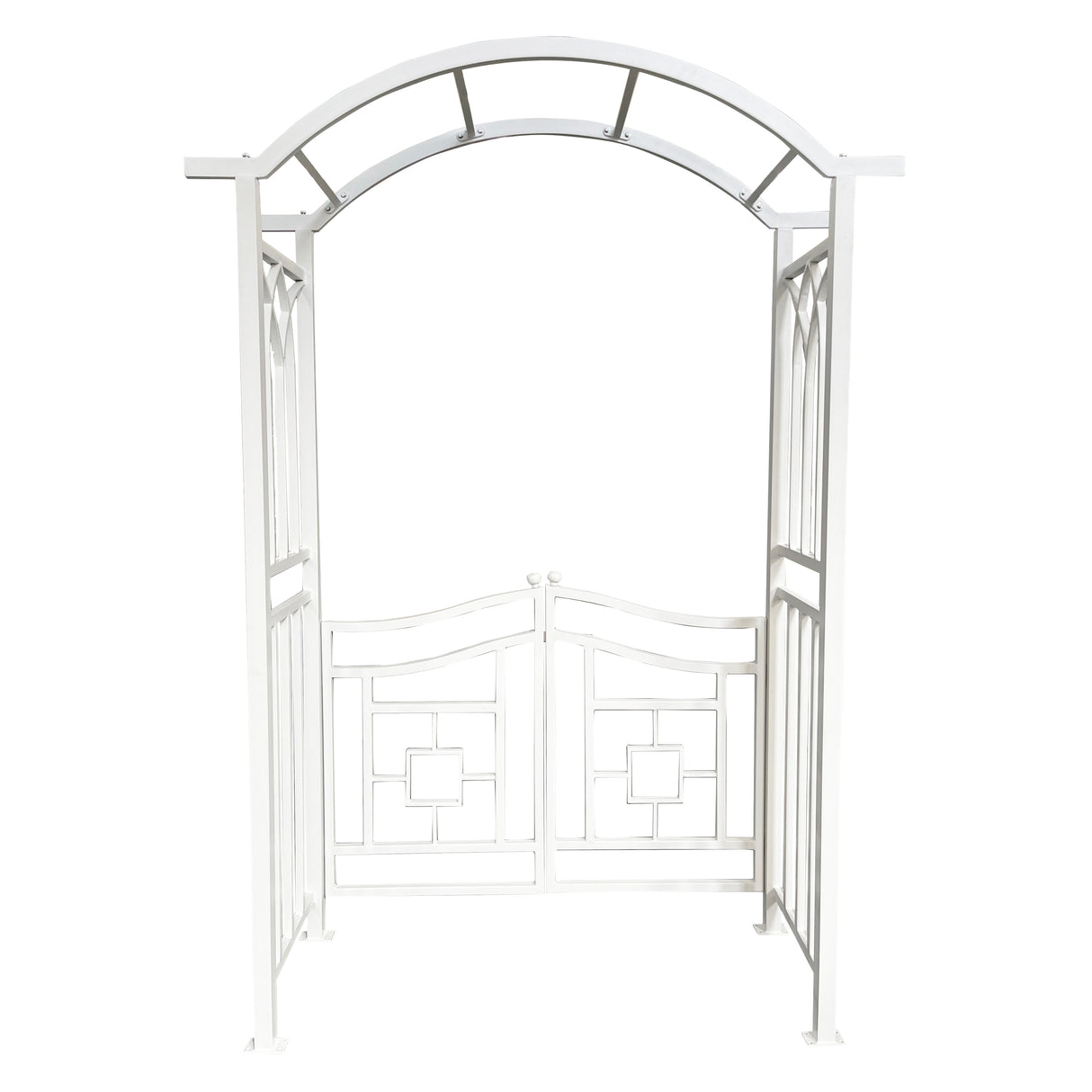 White Aluminum Garden Arbor Arch with Gate
