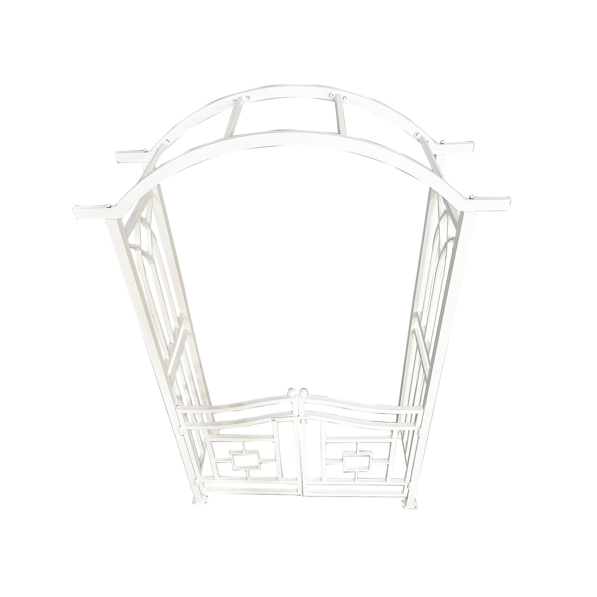 White Aluminum Garden Arbor Arch with Gate
