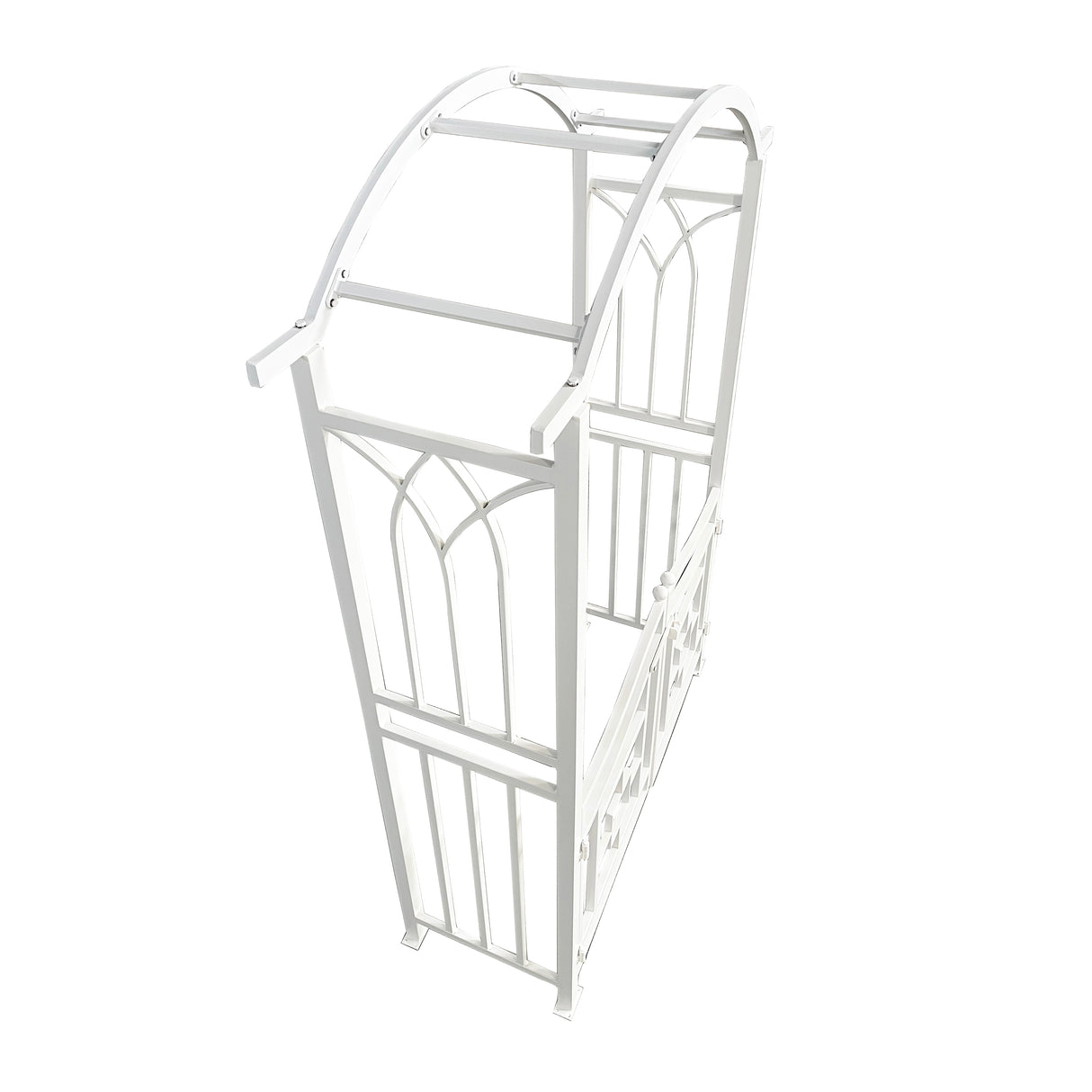 White Aluminum Garden Arbor Arch with Gate
