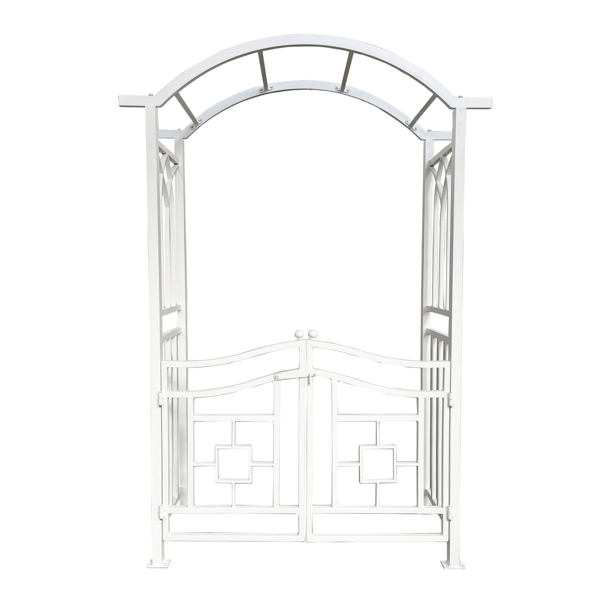 White Aluminum Garden Arbor Arch with Gate