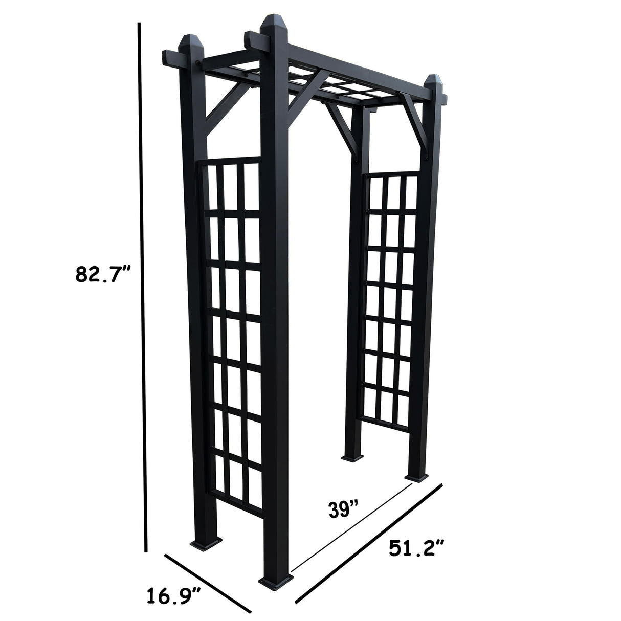 Black Modern Aluminum Garden Arch