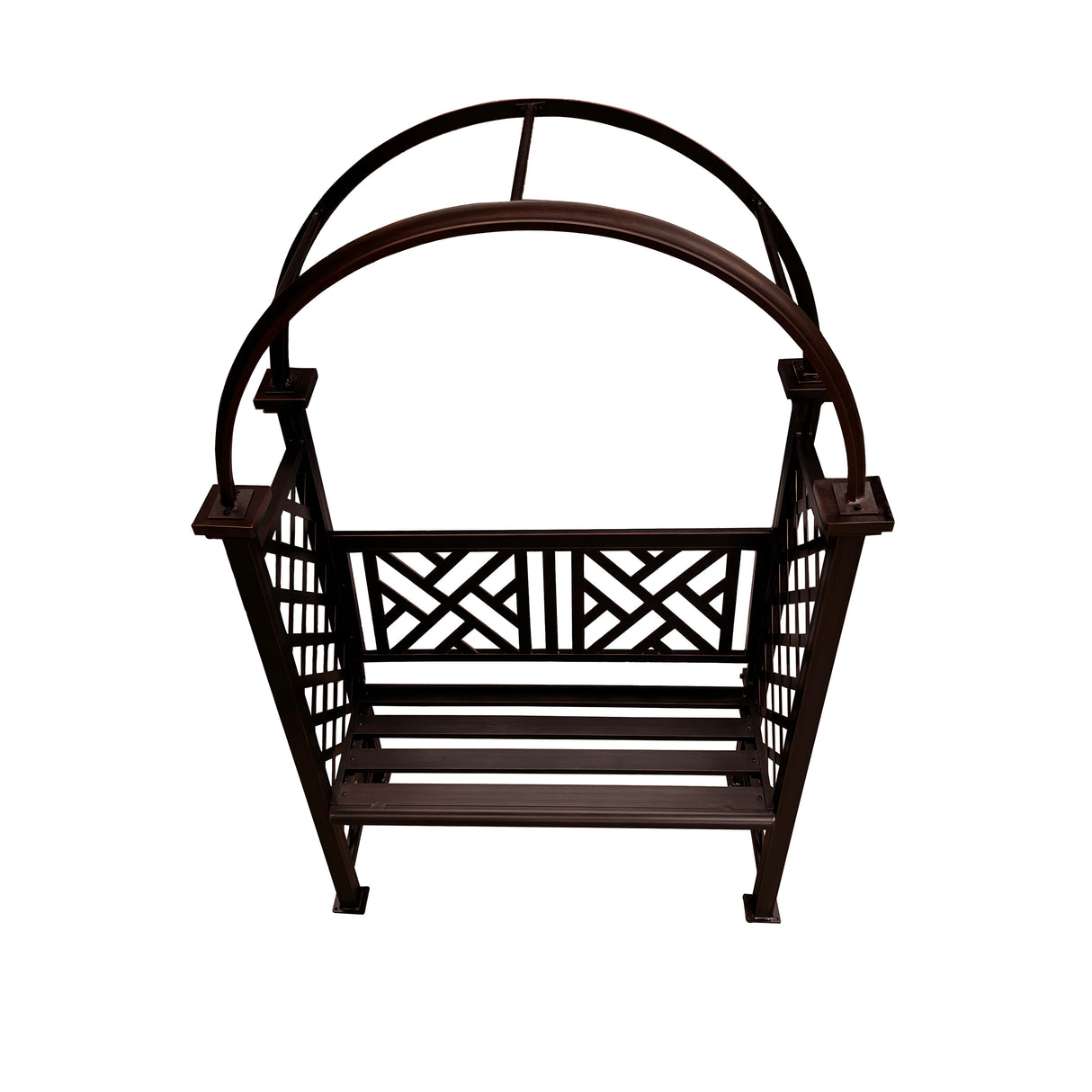 Bronze Aluminum Garden Arch with 2-Seater Bench