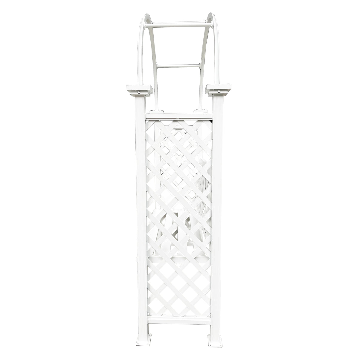 White Aluminum Garden Arch with 2-Seater Bench