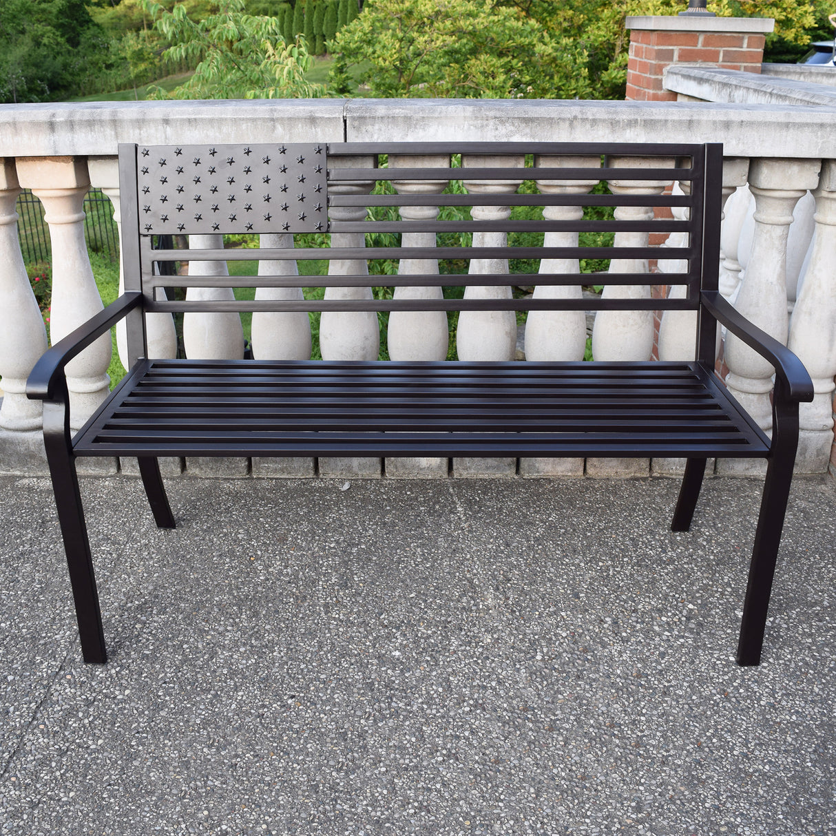 Steel Patio 50-in American Pride Bench in Coffee Finish - Sharicks