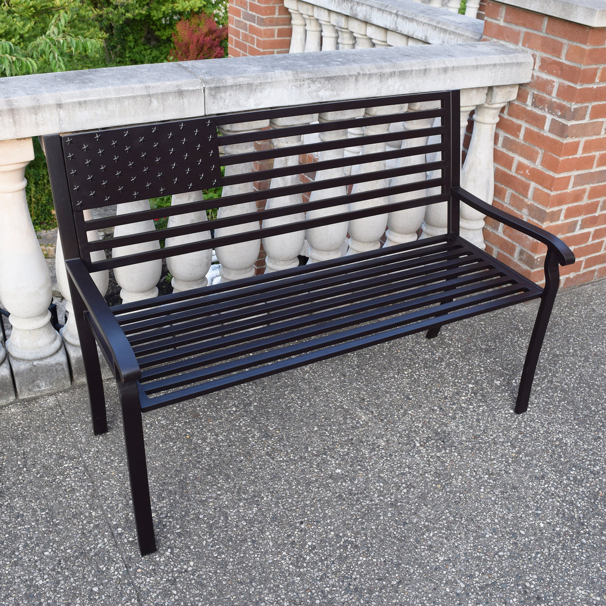 Steel Patio 50-in American Pride Bench in Coffee Finish - Sharicks