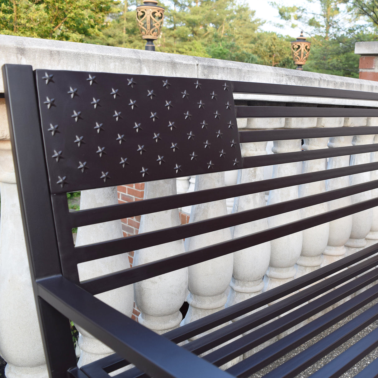 Steel Patio 50-in American Pride Bench in Coffee Finish - Sharicks