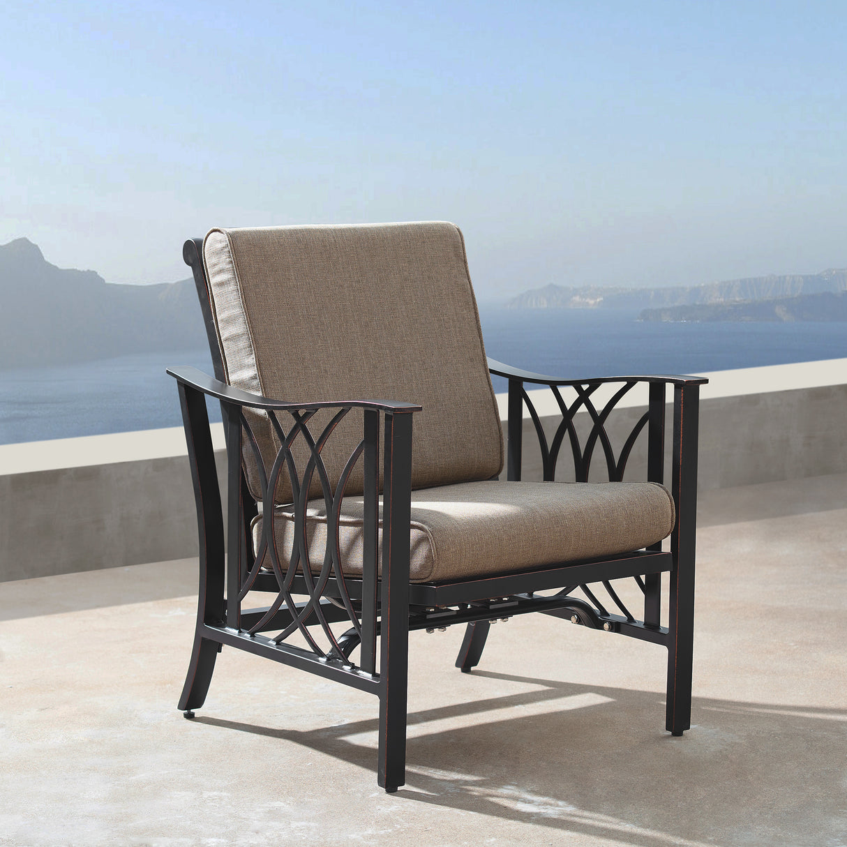 Aluminum Deep Seating Rocking Club Chairs in Antique Copper (set of 4) Sharicks