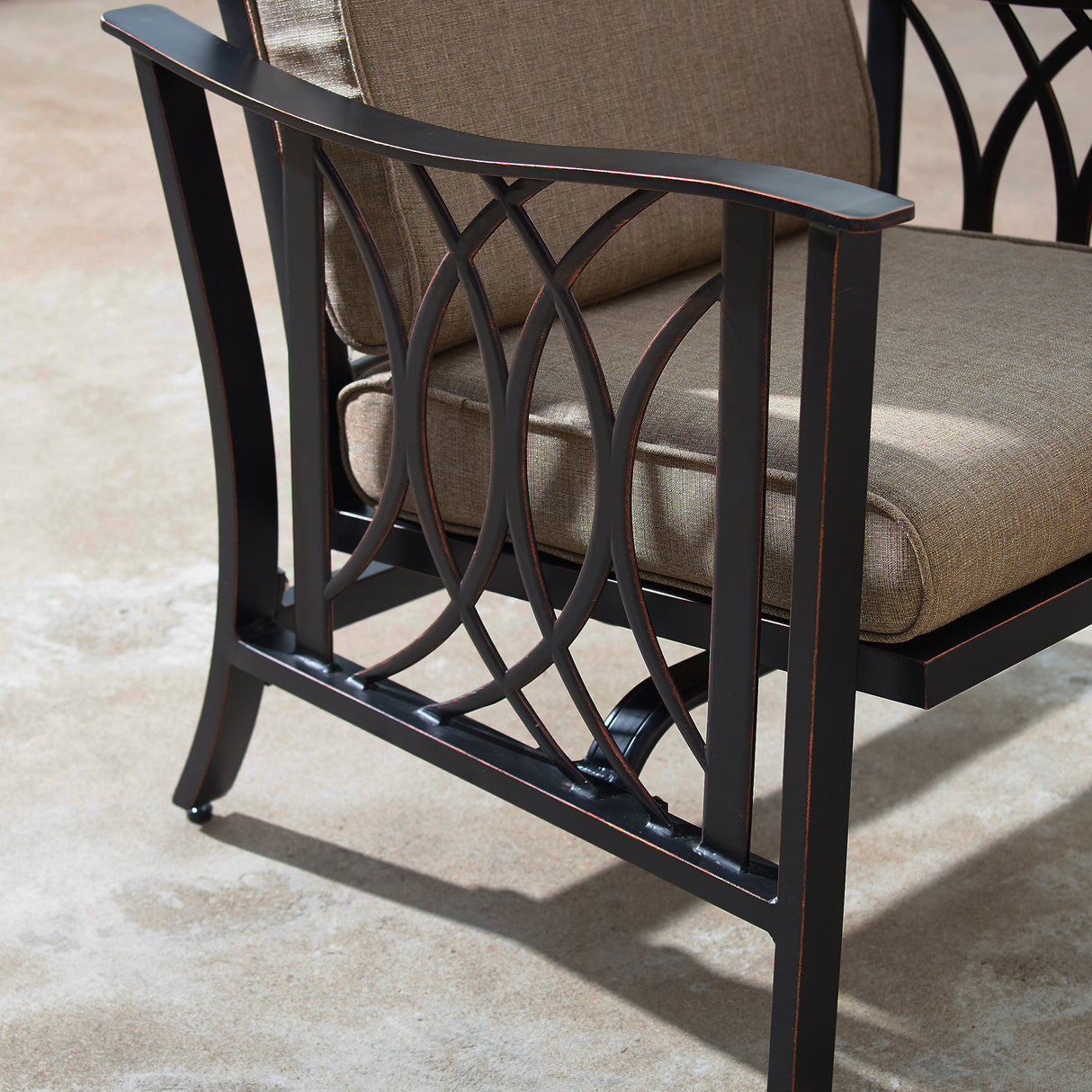 Aluminum Deep Seating Rocking Club Chairs in Antique Copper (set of 4) Sharicks