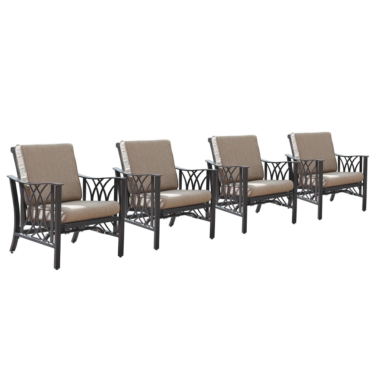Aluminum Deep Seating Rocking Club Chairs in Antique Copper (set of 4) Sharicks