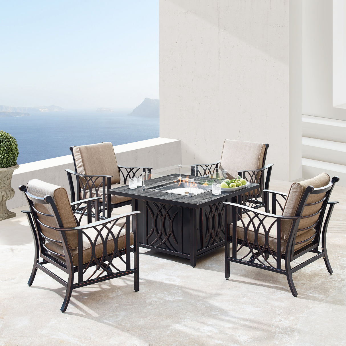 Aluminum Deep Seating Rocking Club Chairs in Antique Copper (set of 4) Sharicks