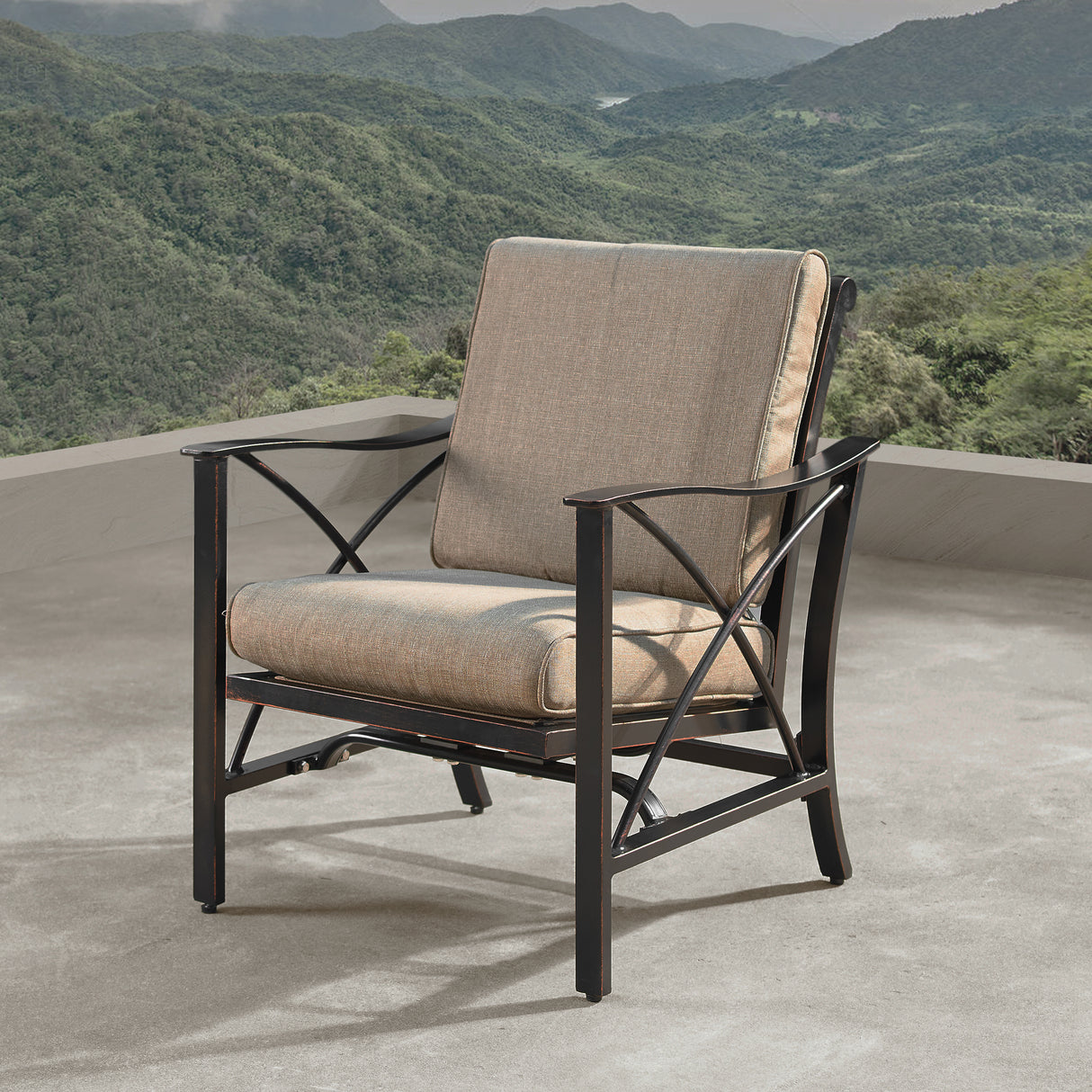 Aluminum Deep Seating Rocking Club Chairs in Antique Copper (set of 4) Sharicks