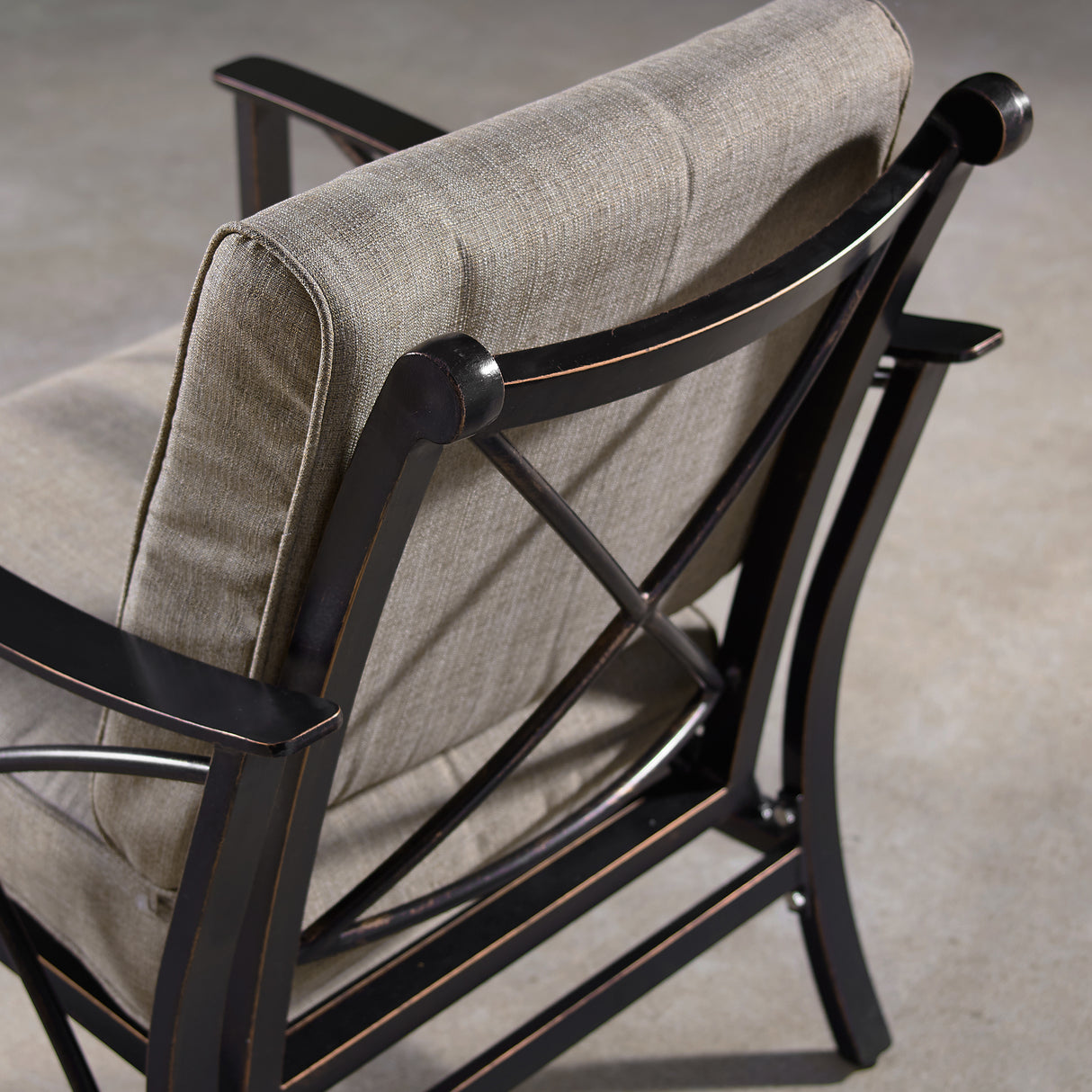 Aluminum Deep Seating Rocking Club Chairs in Antique Copper (set of 4) Sharicks