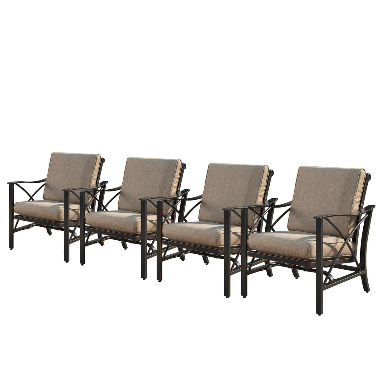 Aluminum Deep Seating Rocking Club Chairs in Antique Copper (set of 4) Sharicks