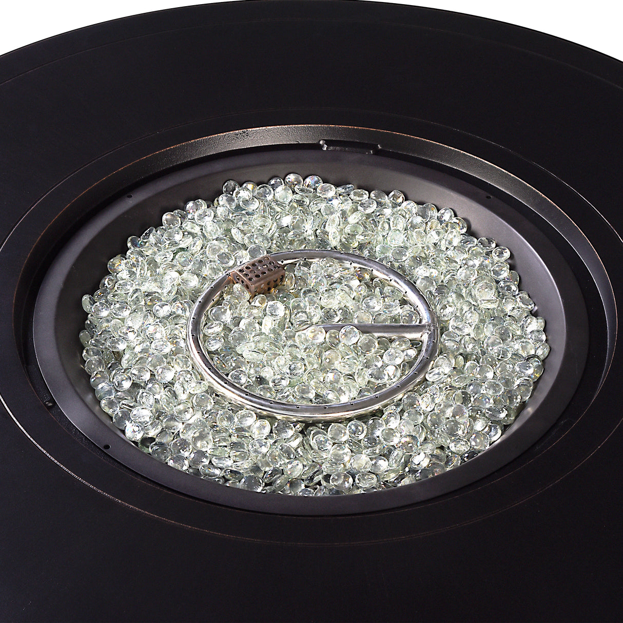 Aluminum 44-in Round Propane Fire Table with Beads, Covers and Lid Sharicks