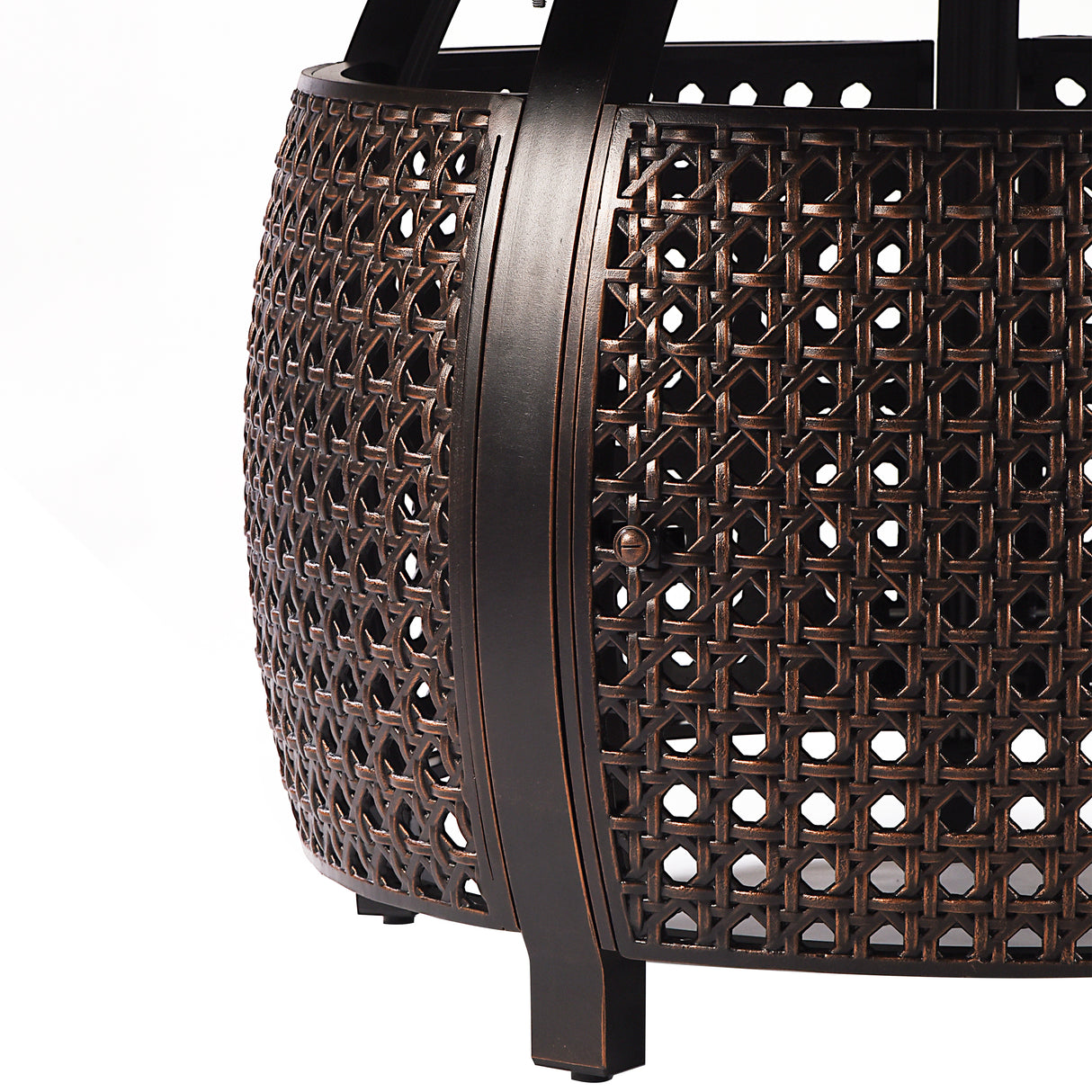 Aluminum 44-in Round Propane Fire Table with Beads, Covers and Lid Sharicks