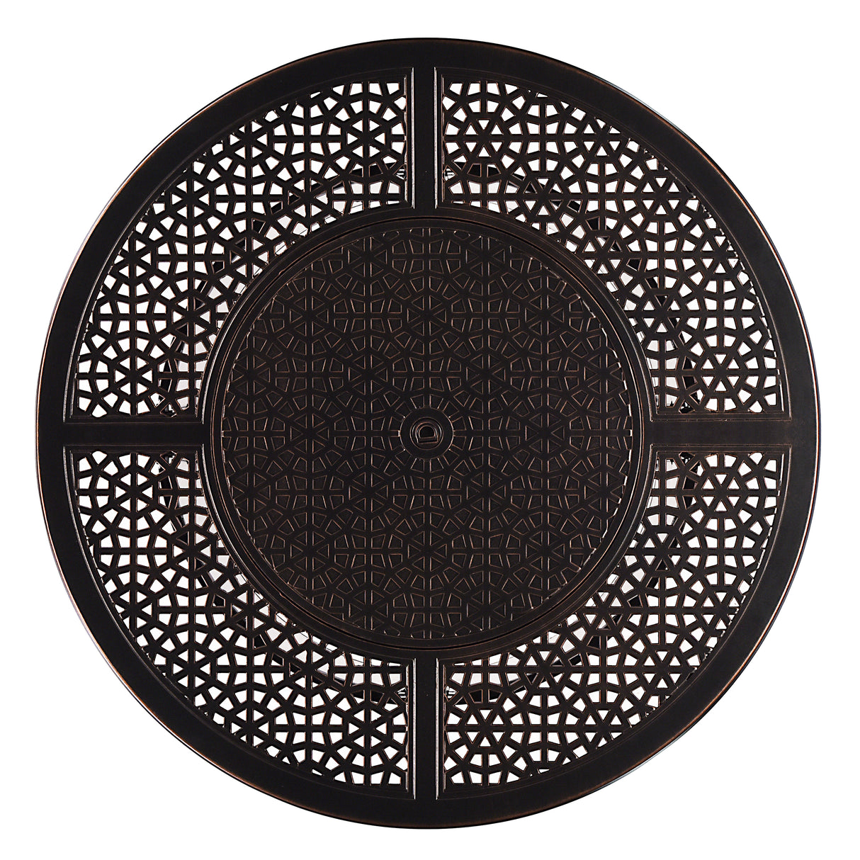 Aluminum 44-in Round Propane Fire Table with Beads, Covers and Lid Sharicks