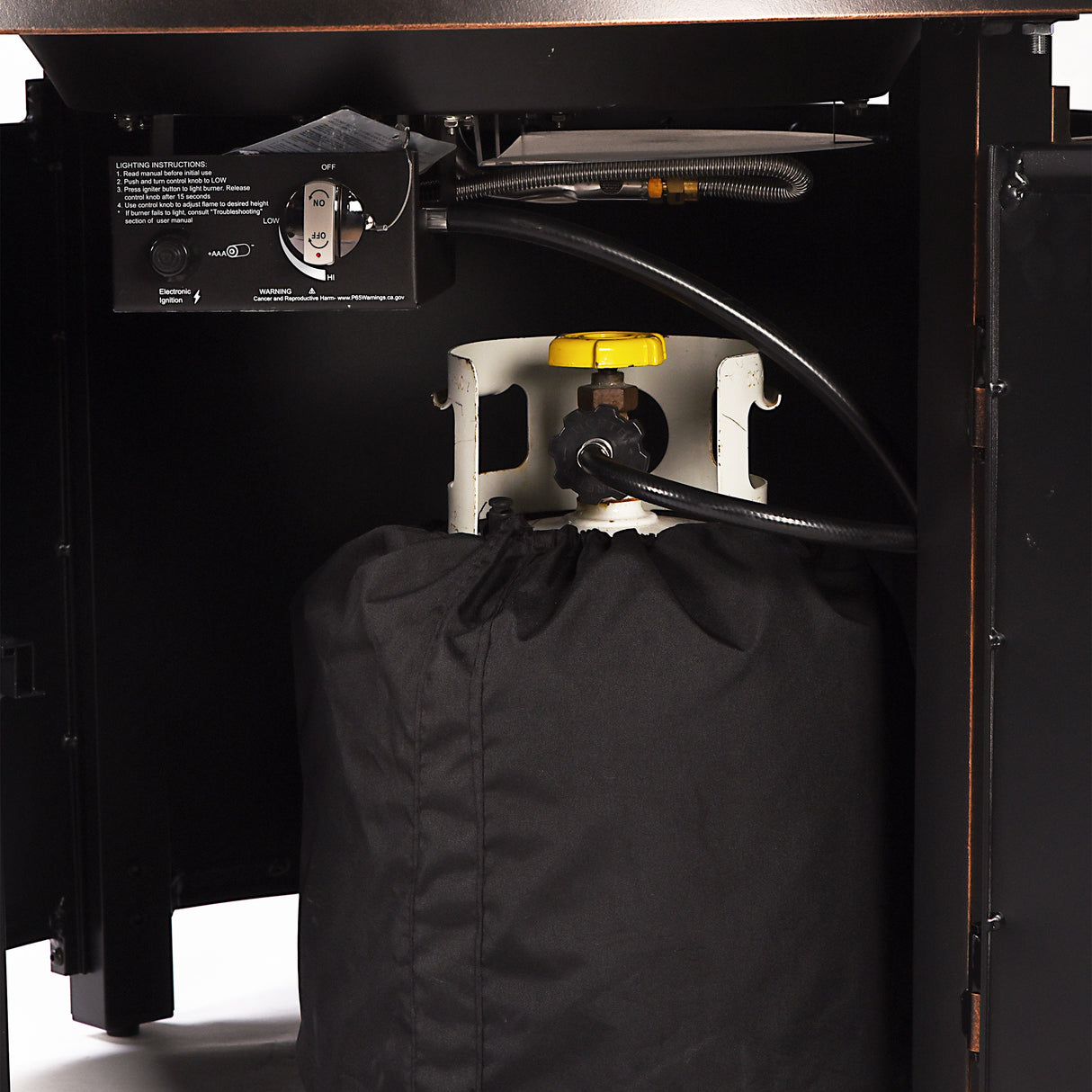 Aluminum 44-in Round Propane Fire Table with Beads, Covers and Lid Sharicks