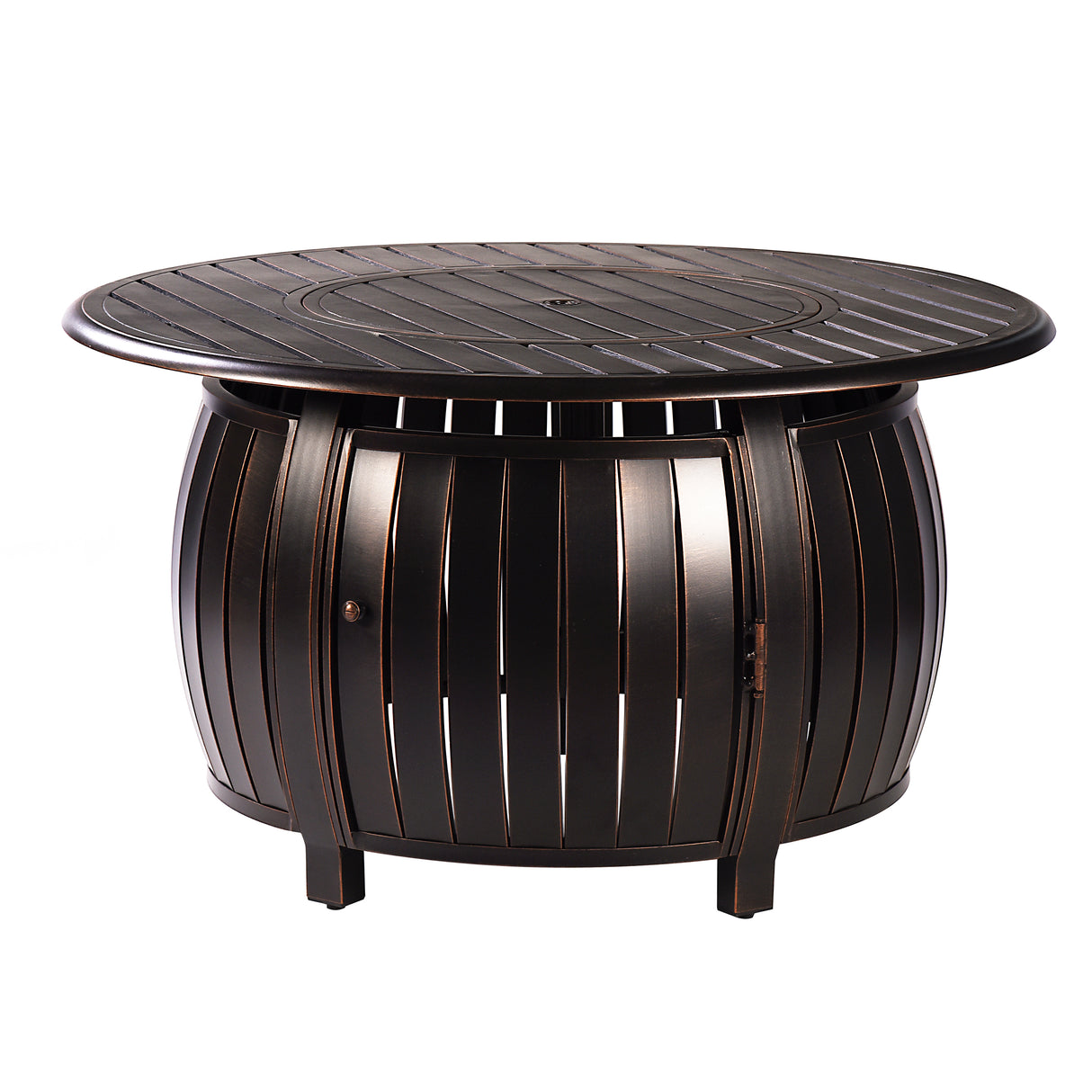 Aluminum 44-in Round Propane Fire Table with Beads, Covers and Lid Sharicks