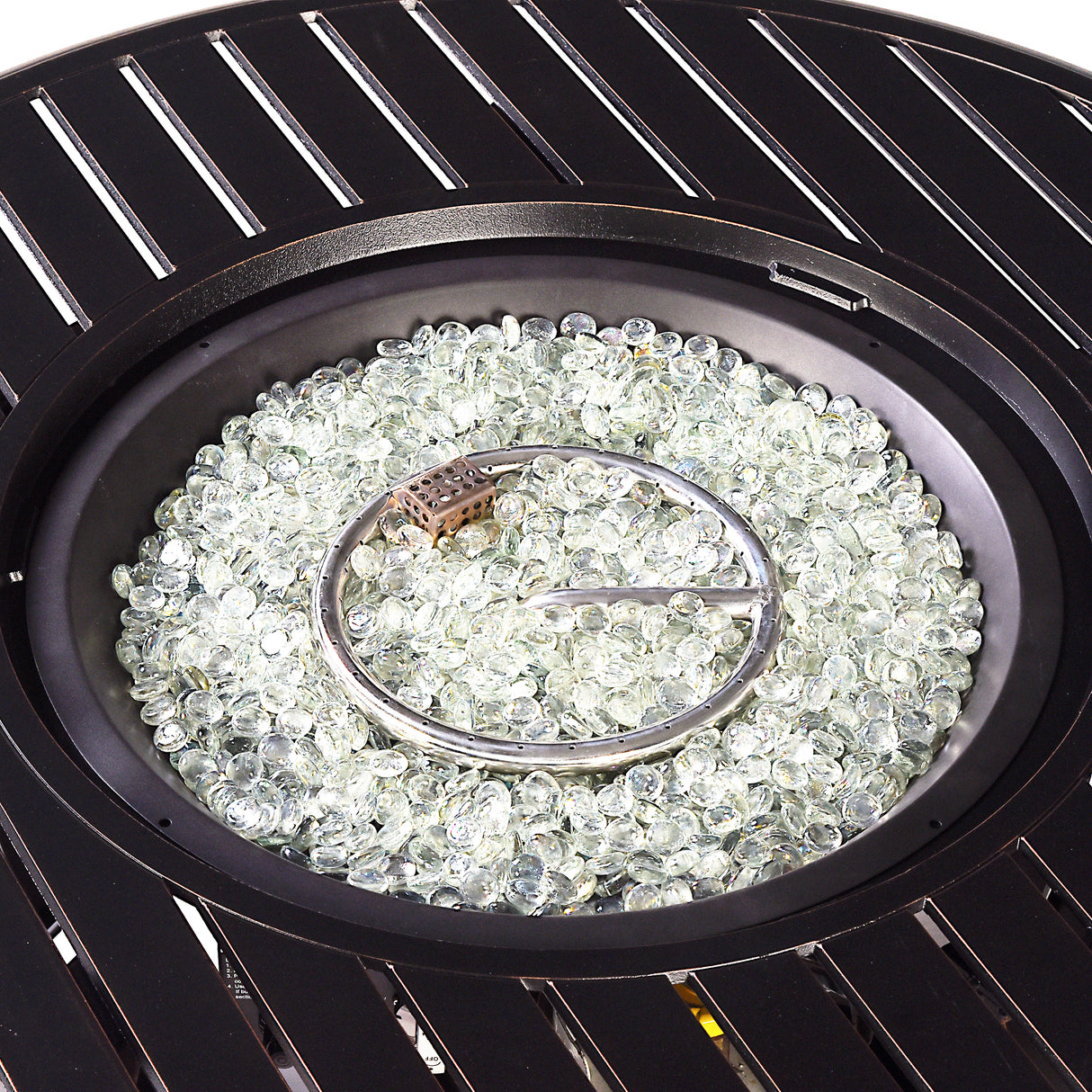 Aluminum 44-in Round Propane Fire Table with Beads, Covers and Lid Sharicks