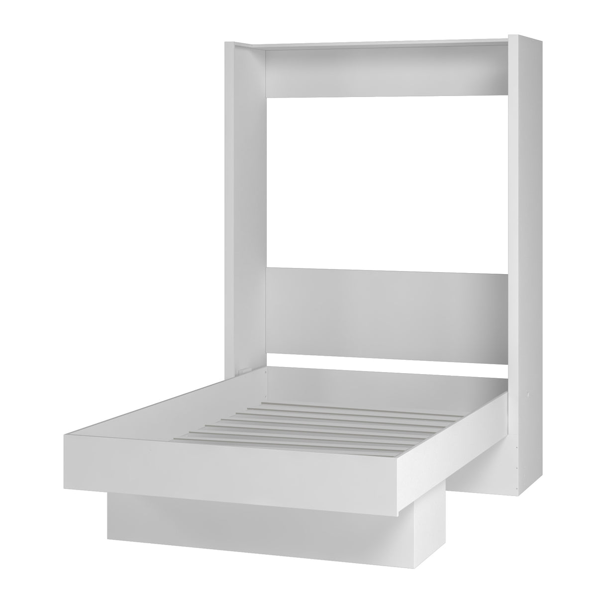 Easy-Lift Full Murphy Wall Bed in White with Shelf - Sharicks