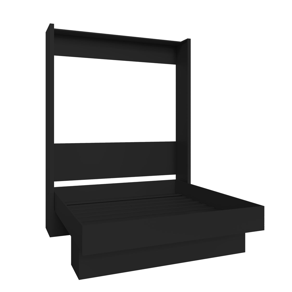 Easy-Lift King Murphy Wall Bed in Black with Shelf