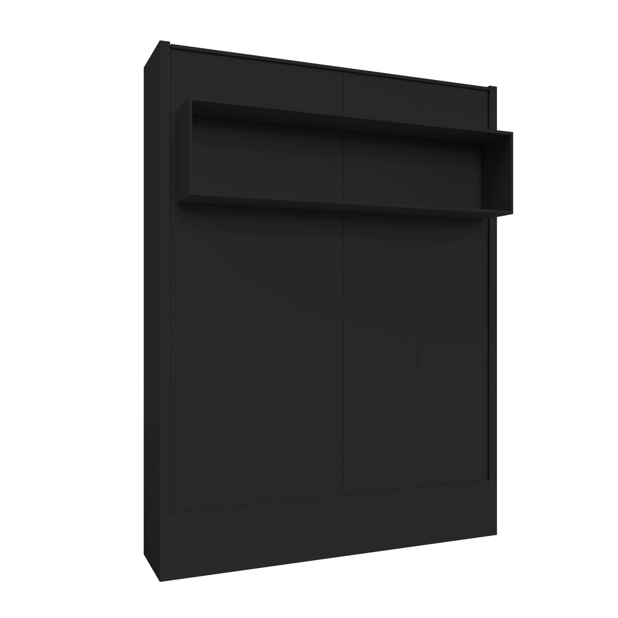 Easy-Lift King Murphy Wall Bed in Black with Shelf