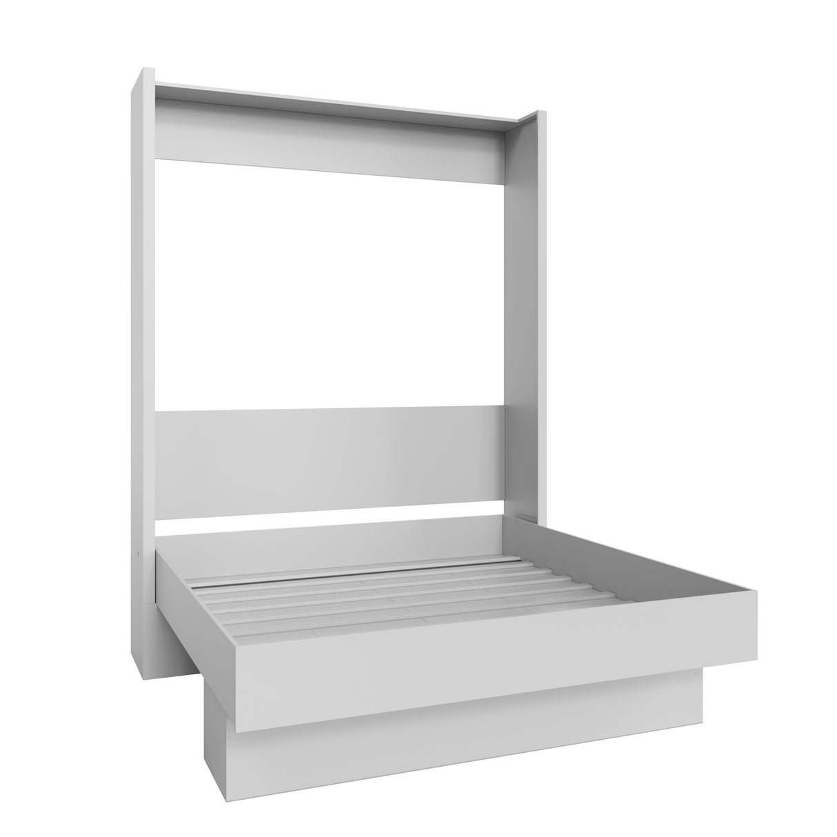 Easy-Lift King Murphy Wall Bed in White with Shelf