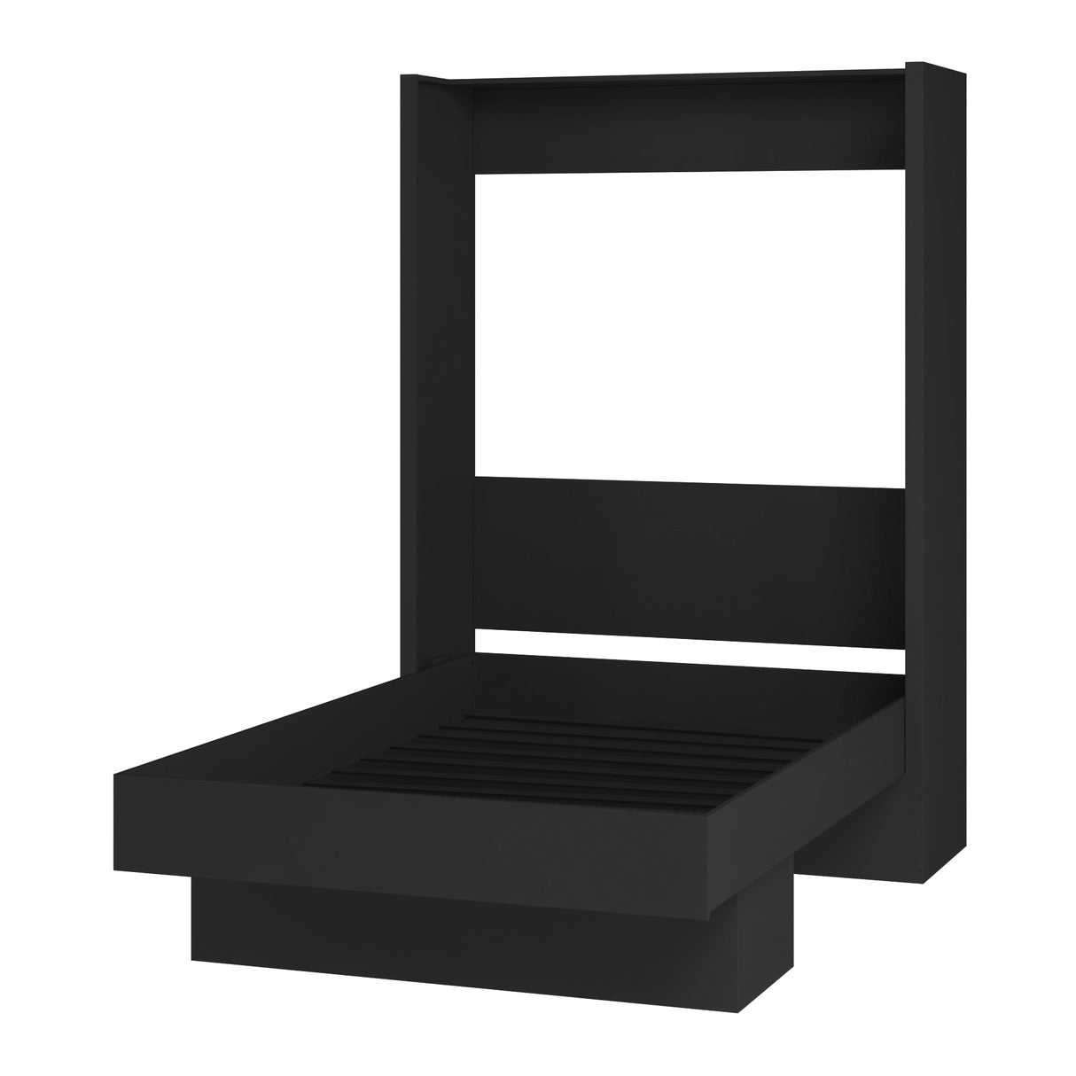Easy-Lift Queen Murphy Wall Bed in Black with Shelf - Sharicks