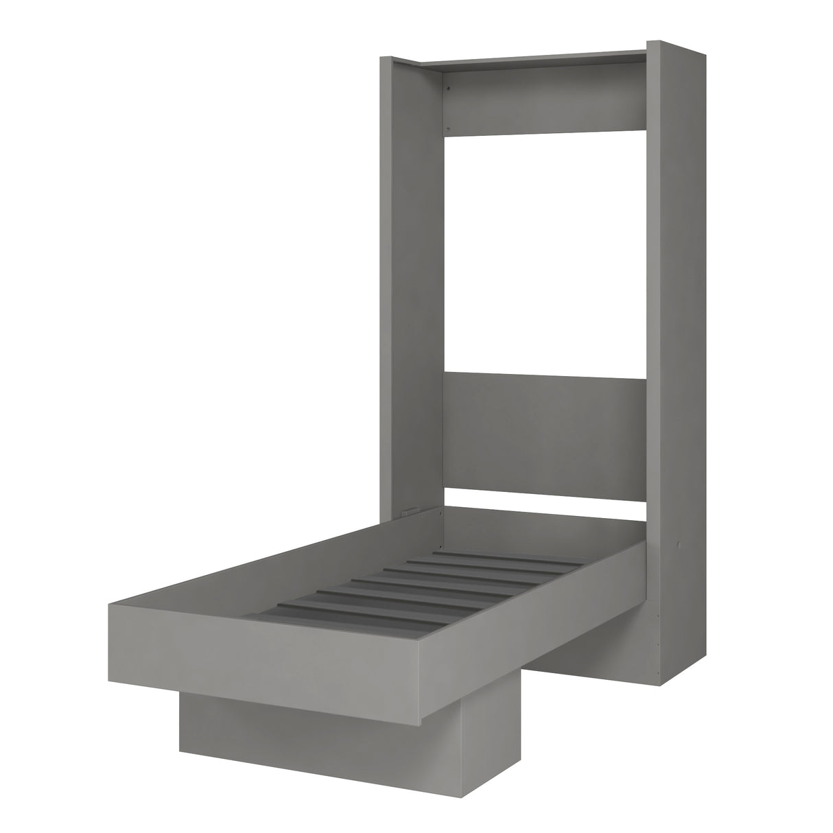 Easy-Lift Twin Murphy Wall Bed in Grey with Shelf - Sharicks